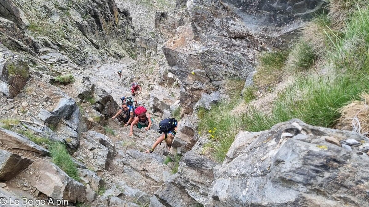 La partie la plus proche d'une escalade — on pose les mains
